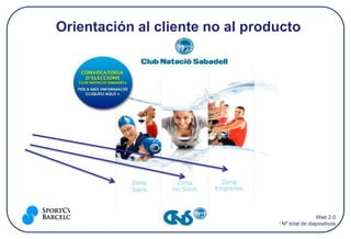 Orientación al cliente no al producto




                                                    Web 2.0
                                 4 / Nº total de diapositivas
 