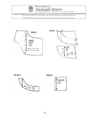 TECNOLOGIA DISEÑO TEXTIL Y MODA – ASIGNATURA: PATRONAJE INDUSTRIAL FEMENINO
DOCENTES: Maria Isleny Valencia Martínez - Diana Patricia Valbuena Agudelo - Dora Isabel Lopez Fuentes
52
 