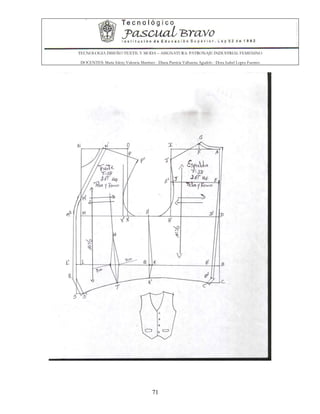 TECNOLOGIA DISEÑO TEXTIL Y MODA – ASIGNATURA: PATRONAJE INDUSTRIAL FEMENINO
DOCENTES: Maria Isleny Valencia Martínez - Diana Patricia Valbuena Agudelo - Dora Isabel Lopez Fuentes
71
 