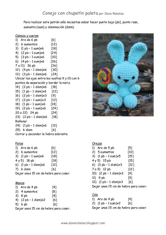 Patron conejo con chupetin _ crochet