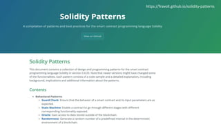 https://fravoll.github.io/solidity-patterns
 
