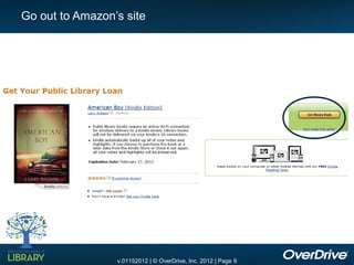 Go out to Amazon’s site




                 v.01152012 | © OverDrive, Inc. 2012 | Page 9
 