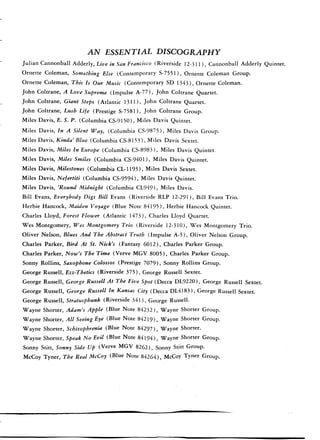 Pattens for jazz jerry coker