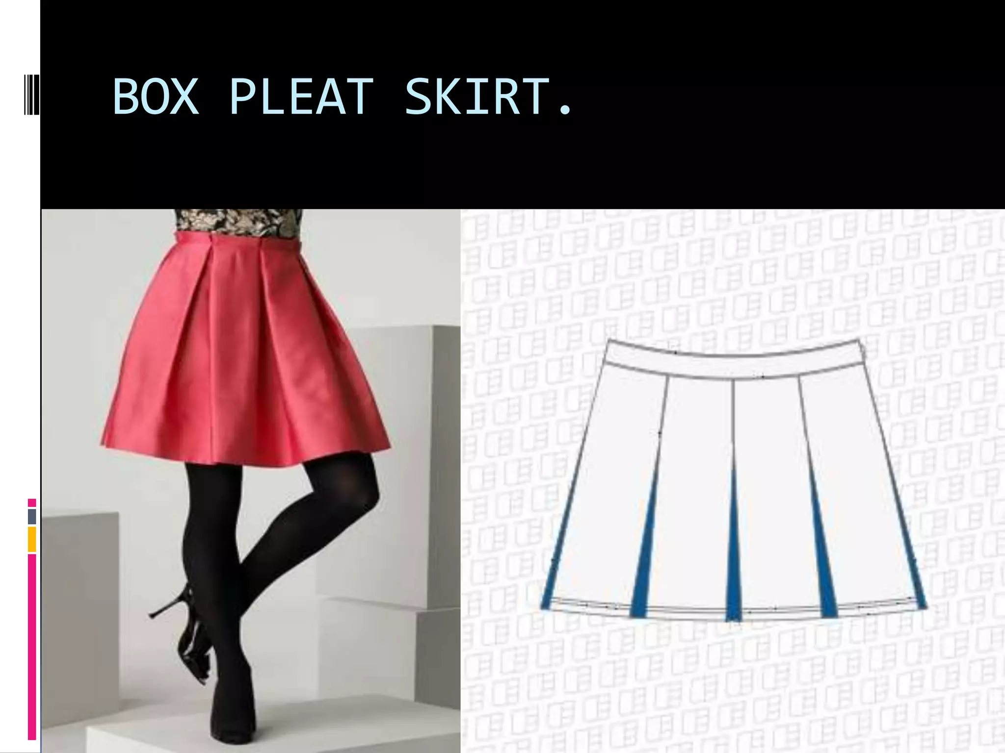 BOX PLEAT SKIRT.