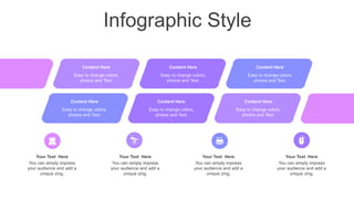 Infographic Style
Easy to change colors,
photos and Text.
Content Here
Easy to change colors,
photos and Text.
Content Here
Easy to change colors,
photos and Text.
Content Here
Easy to change colors,
photos and Text.
Content Here
Easy to change colors,
photos and Text.
Content Here
Easy to change colors,
photos and Text.
Content Here
You can simply impress
your audience and add a
unique zing.
Your Text Here
You can simply impress
your audience and add a
unique zing.
Your Text Here
You can simply impress
your audience and add a
unique zing.
Your Text Here
You can simply impress
your audience and add a
unique zing.
Your Text Here
 