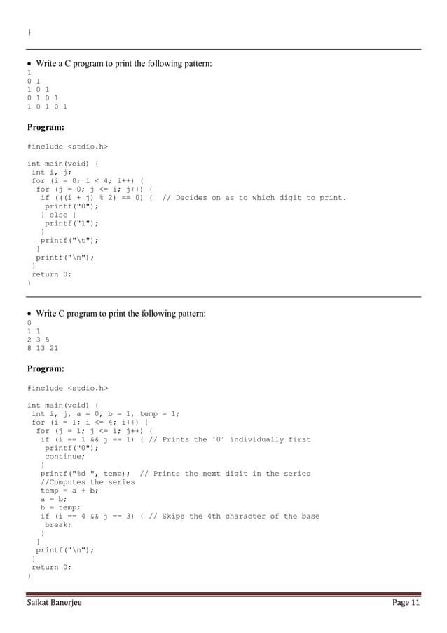 pattern-printing-in-c.pdf | Programming Languages | Computing