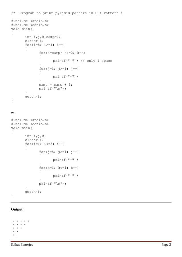 pattern-printing-in-c.pdf | Programming Languages | Computing