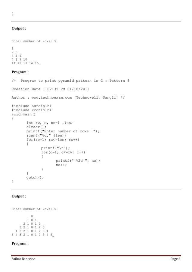 pattern-printing-in-c.pdf | Programming Languages | Computing