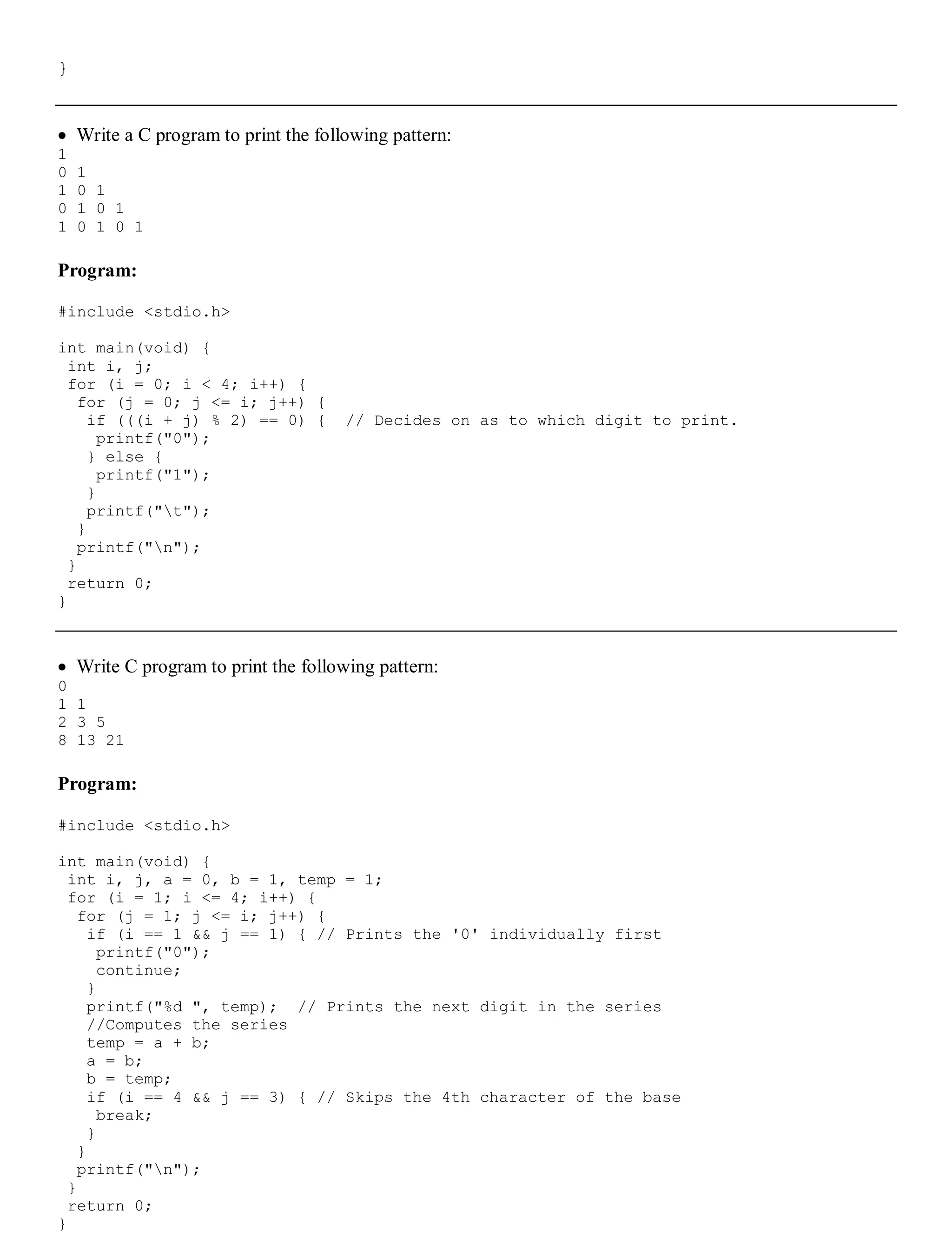 Pattern printing-in-c(Jaydip Kikani) | PDF