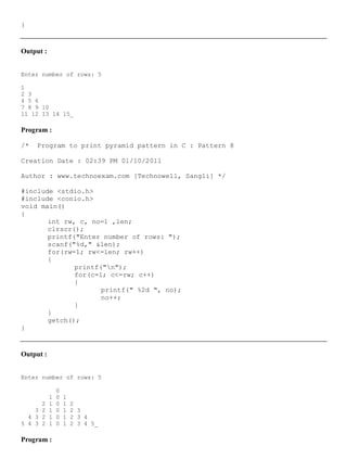 Pattern printing-in-c(Jaydip Kikani) | PDF