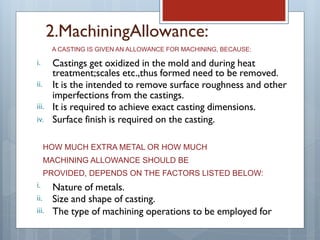 Pattern allowances in metal casting | PDF