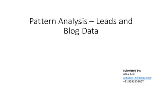Pattern analysis | PPT