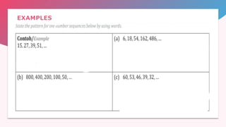 FORM 2 CHAPTER 1: NUMBER PATTERN AND SEQUENCES | PDF
