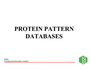 PROTEIN PATTERN
DATABASES
 