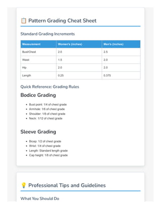Pattern Grading Calculator: Scale Your Sewing Patterns with Precision | PDF