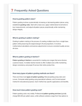 Pattern Grading System Pattern Grading Calculator: Scale Your Sewing Patterns with Precision | PDF