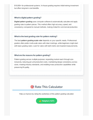 Pattern Grading Calculator: Scale Your Sewing Patterns with Precision | PDF