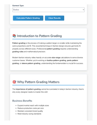Pattern Grading Calculator: Scale Your Sewing Patterns with Precision | PDF