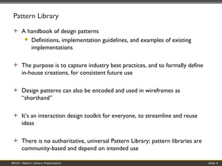 RDVO - Building UX Pattern Libraries | PPT