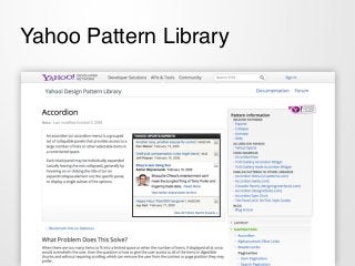 Yahoo Pattern Library
 