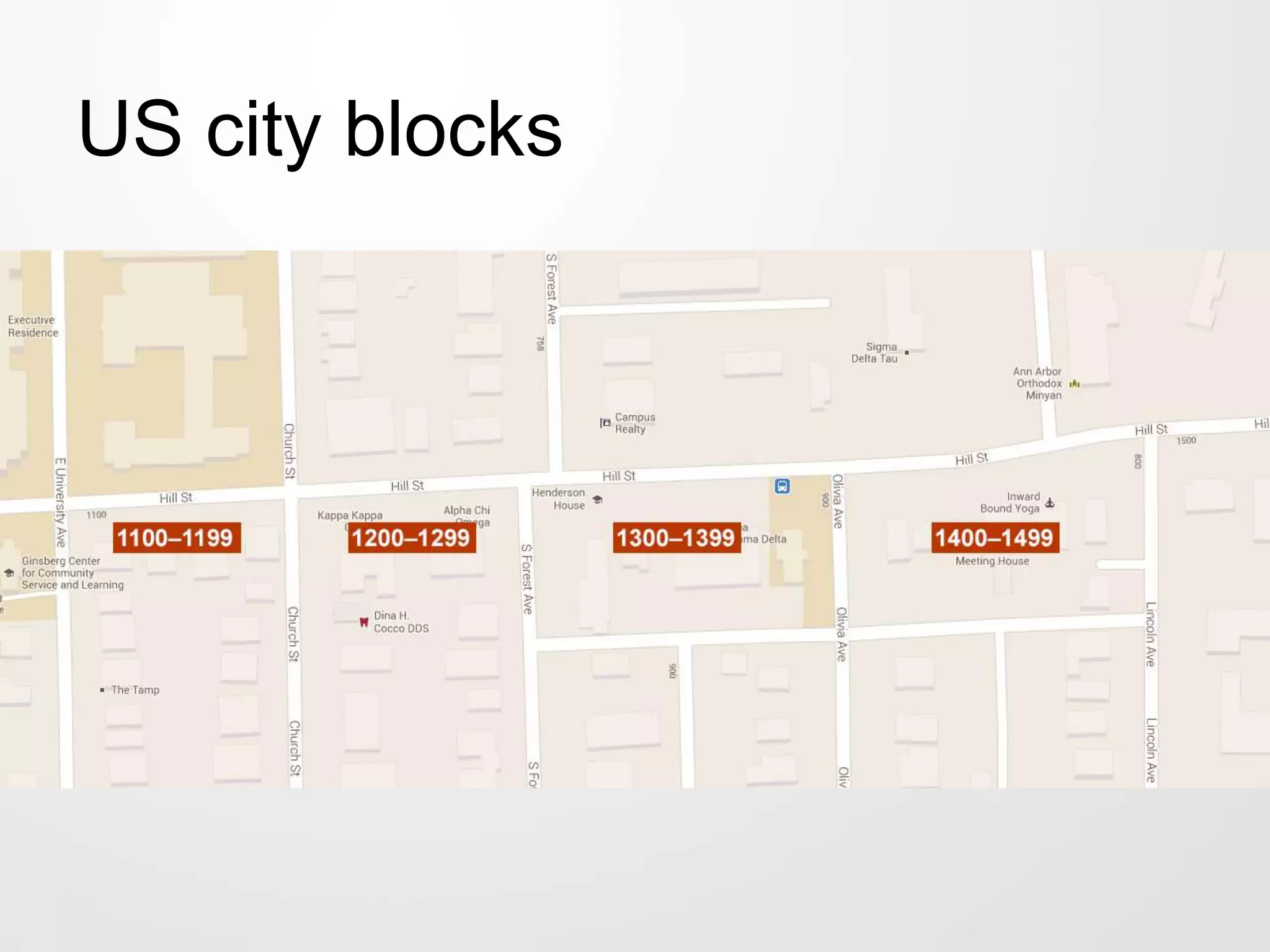 US city blocks
 
