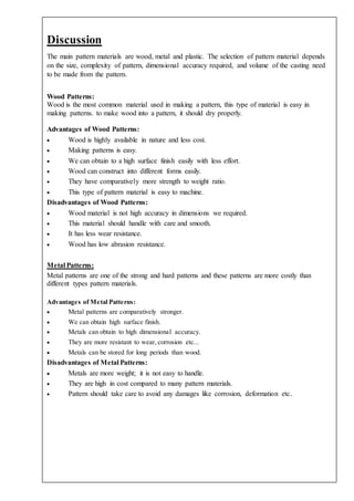 Pattern making in metal casting | DOCX