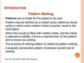 Pattern Manufacturing Process Introduction to Pattern making | PPSX