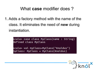 What case modifier does ?

1. Adds a factory method with the name of the
  class. It eliminates the need of new during
  instantiation.
 