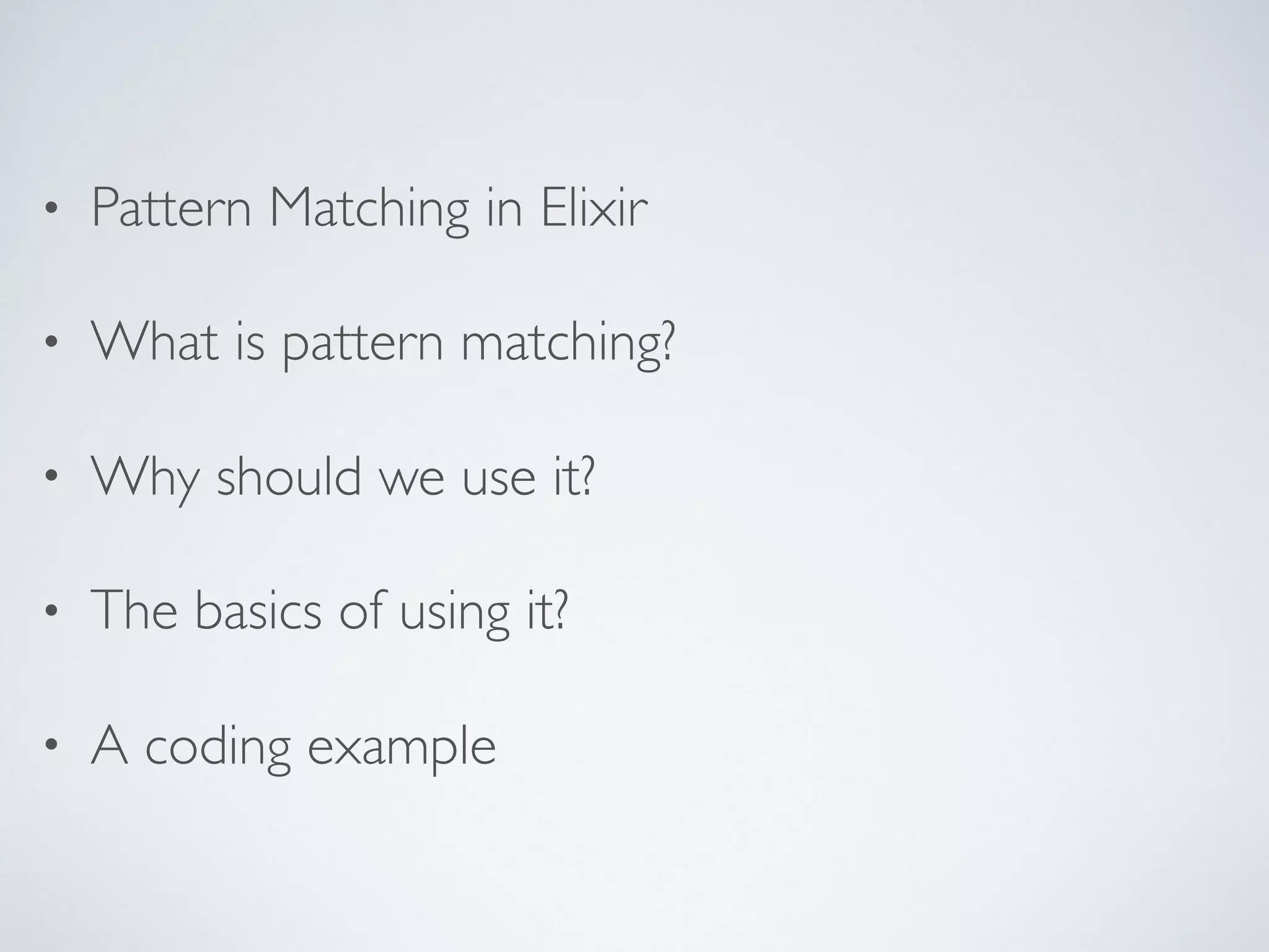 Pattern matching presentation | PPT