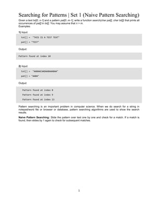 Pattern matching programs | PDF image.