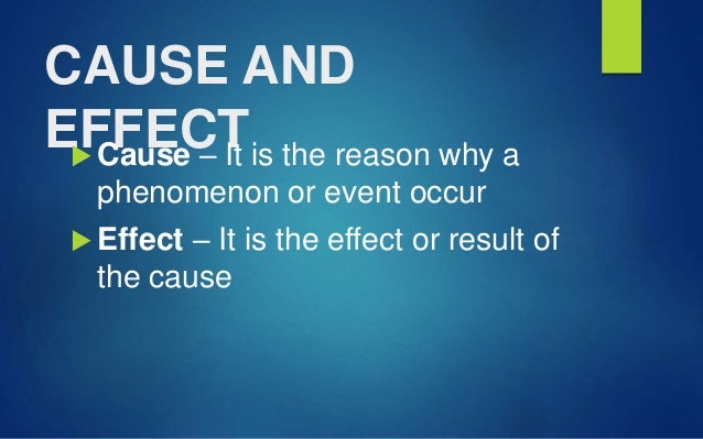 what is cause and effect pattern of idea development