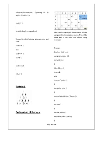 Nesting of for loops using C++ | PDF | Programming Languages | Computing
