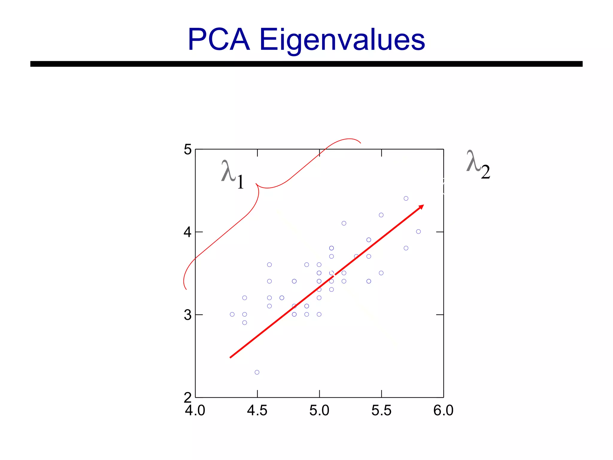 PCA Eigenvalues
4.0 4.5 5.0 5.5 6.0
2
3
4
5
λ1
λ2
 