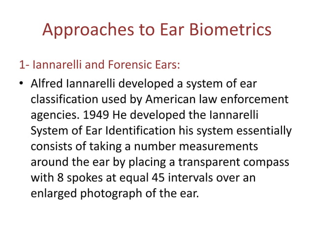 Pattern recognition ear as a biometric | PPT