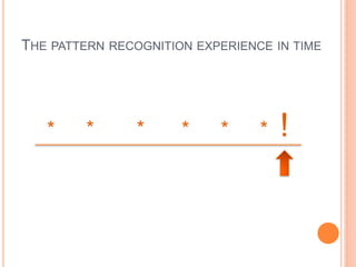 THE PATTERN RECOGNITION EXPERIENCE IN TIME




   *     *      *     *    *     *   !
 