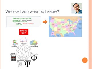 WHO AM I AND WHAT DO I KNOW?
 