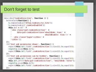 Don't forget to test
 