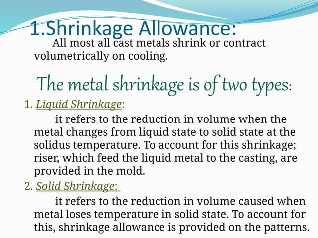Patterns types and allowance in manufacturing processes.pptx ...