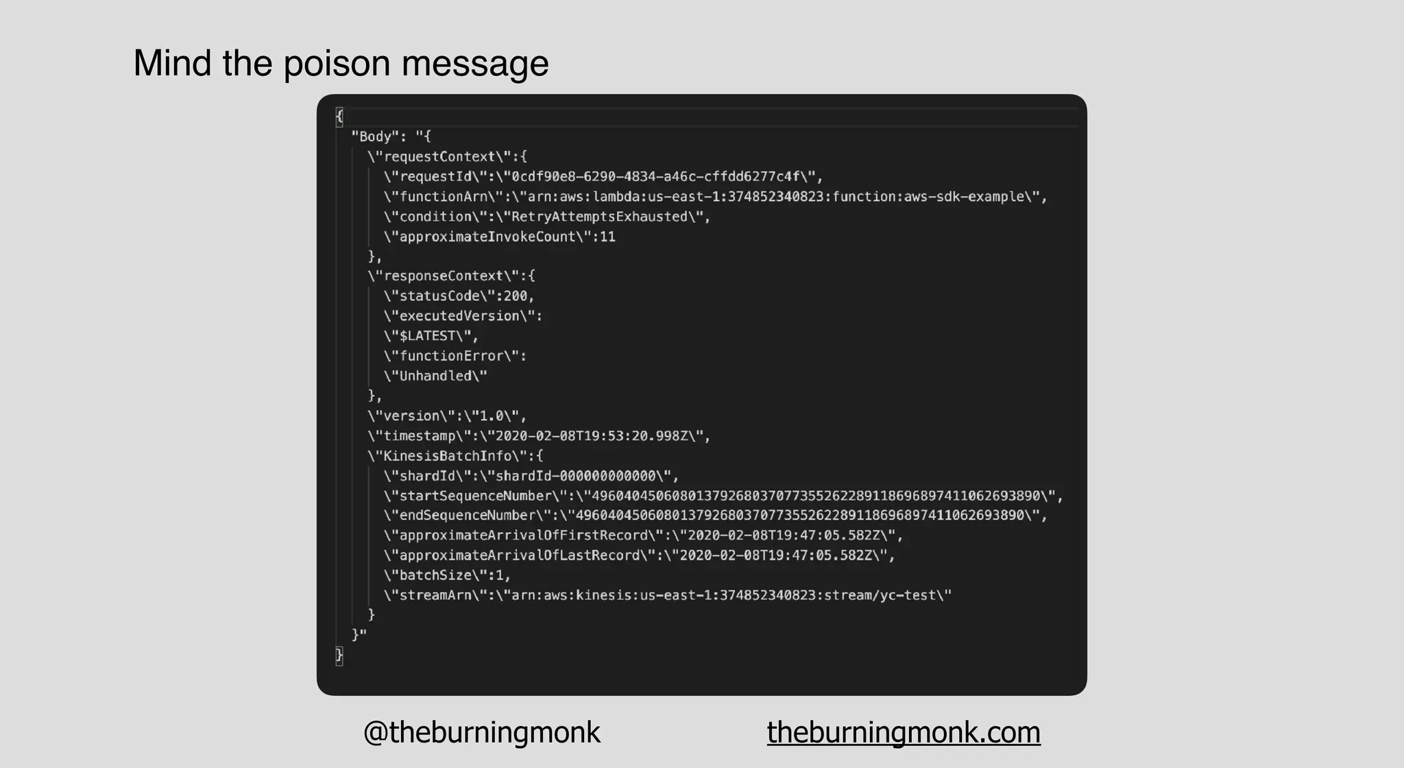 @theburningmonk theburningmonk.com
Mind the poison message
 