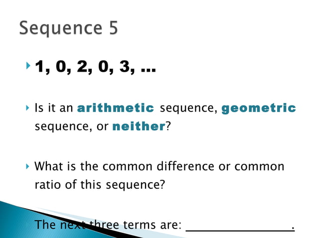 Patterns and sequences