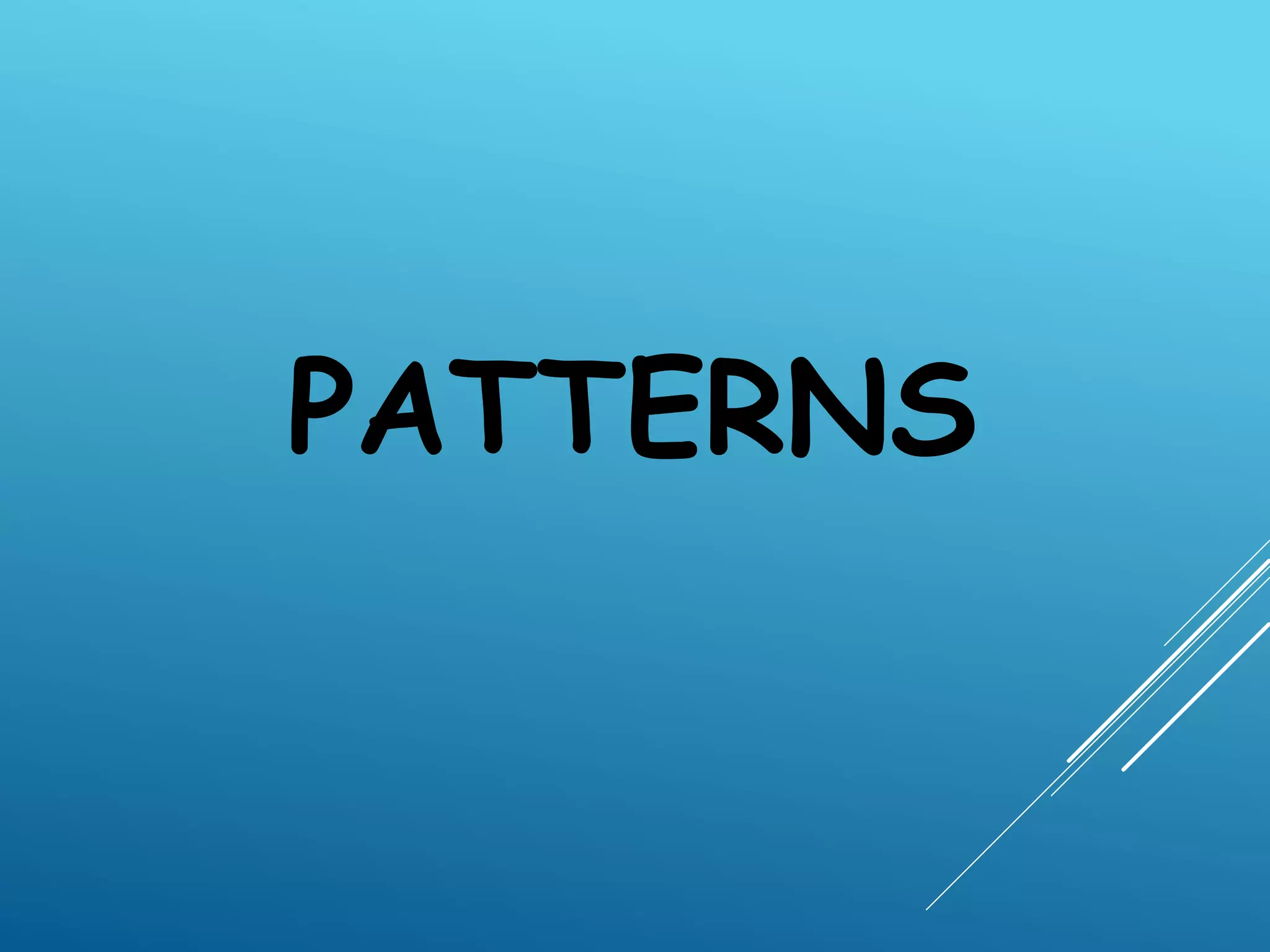 Patterns and sequences