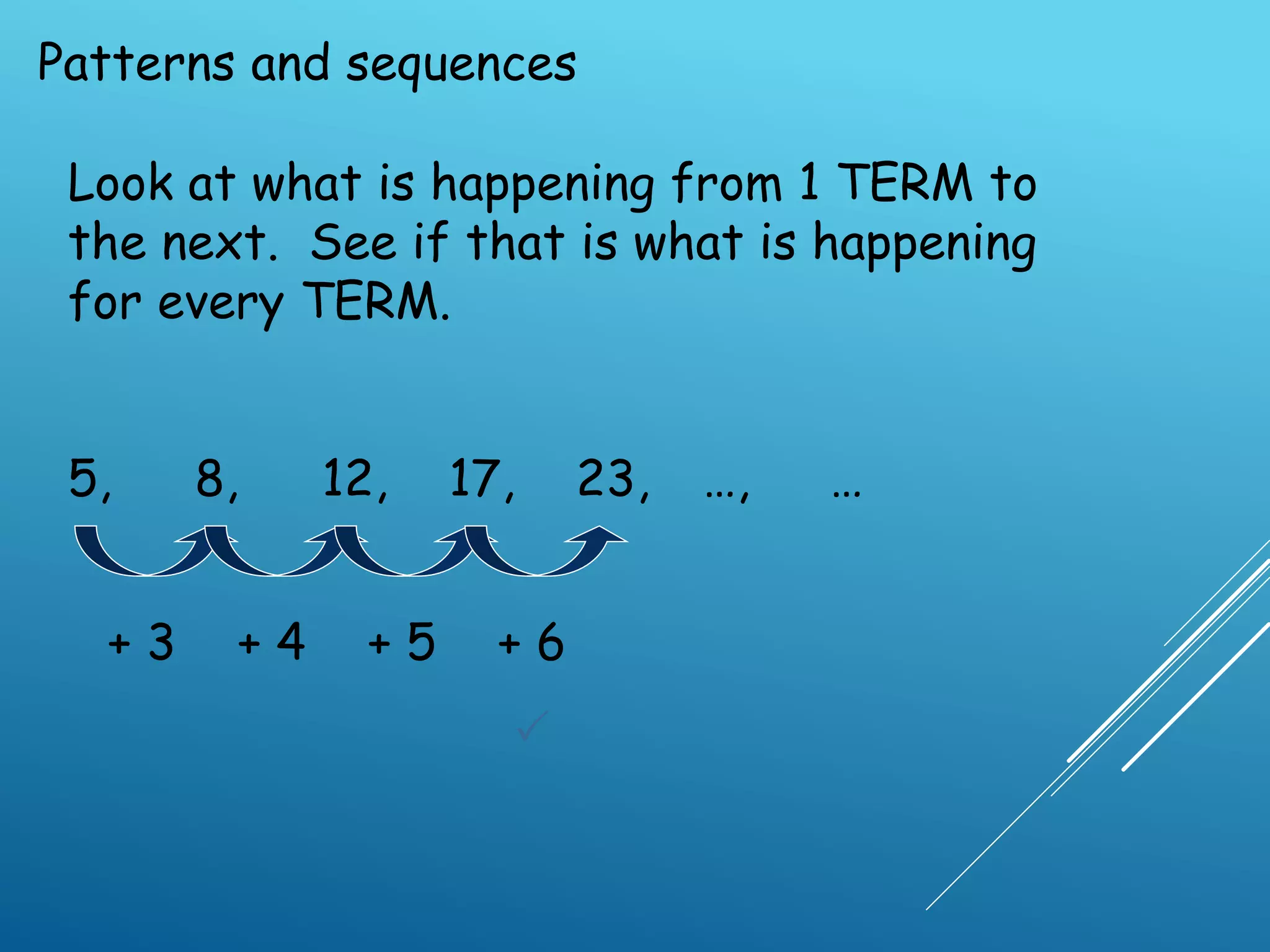 Patterns and sequences