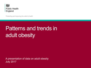 Patterns and trends in
adult obesity
A presentation of data on adult obesity
July 2017
 