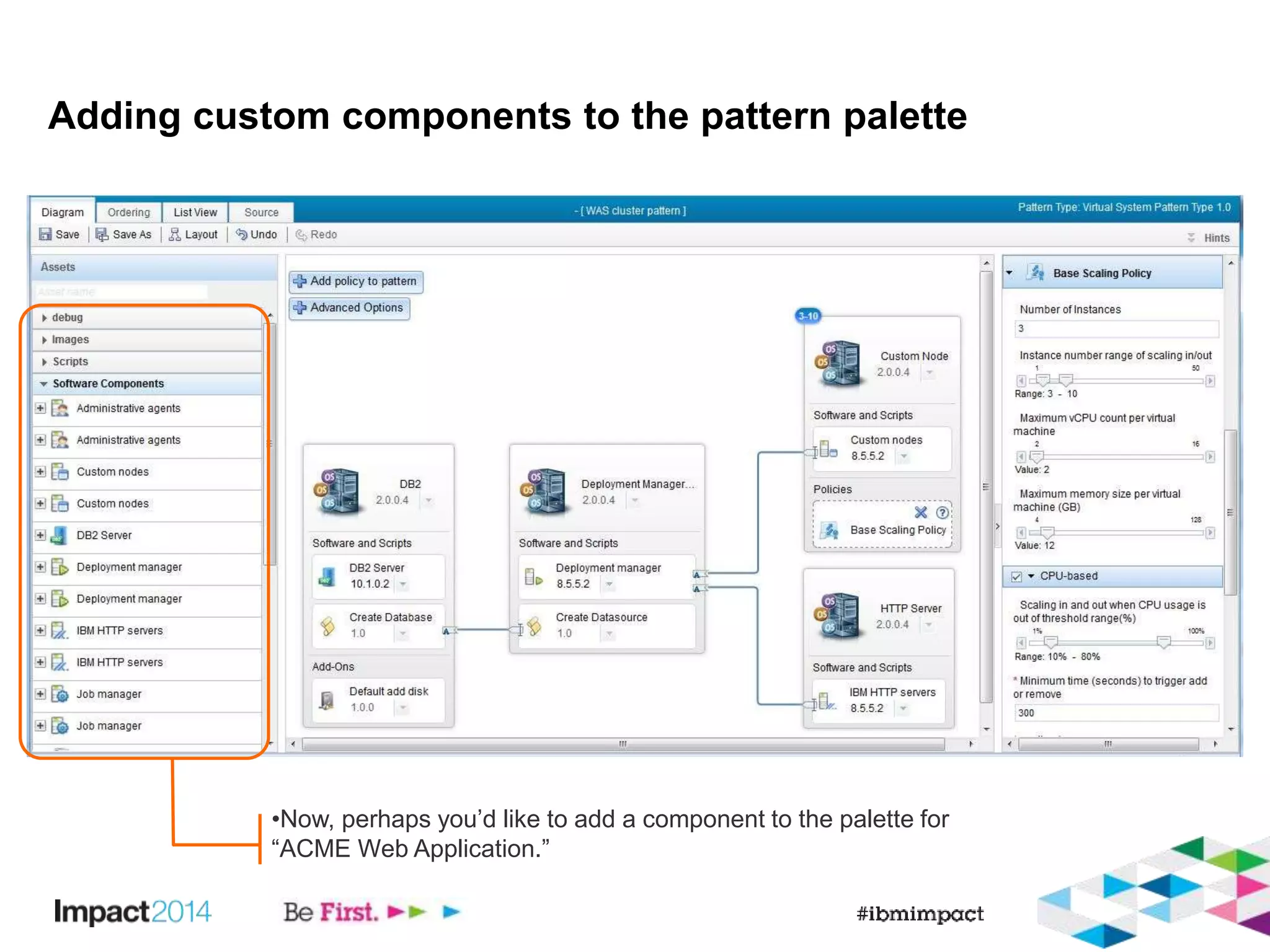 Adding custom components to the pattern palette 
•Now, perhaps you’d like to add a component to the palette for 
“ACME Web Application.” 
 