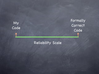 Formally
 My
                           Correct
Code
                             Code


       Reliability Scale
 