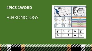 4PICS 1WORD
•CHRONOLOGY
 