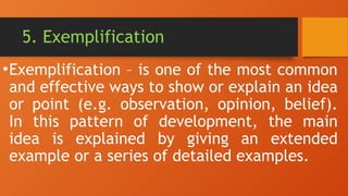 Reading and Writing : Patterns of Development in Writing | PPTX
