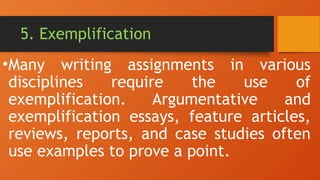 Reading and Writing : Patterns of Development in Writing | PPTX