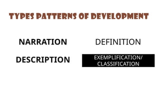 Exemplification Pattern Writing Patterns of Development in Reading and writing_094434.pptx