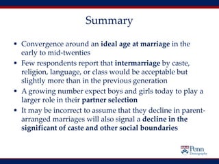 Intergenerational Change When, to Whom, and How People Marry in Delhi NCR: Patterns of ...